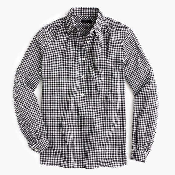 J. Crew Tops - J Crew Popover Shirt in Microgingham